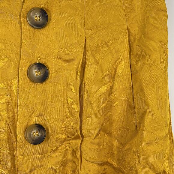 House of Harlow 1960 Revolve Gold Jacquard Floral Wide Leg Pants Button Fly XS - Picture 10 of 11